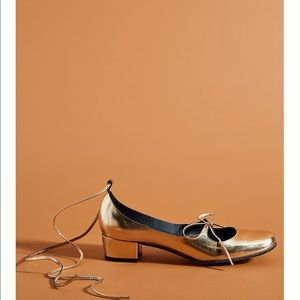 All Black gold tie shoes from AnthropologieNWOT